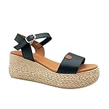 Eva Frutos Sandalias Pala Cuña Mujer 3717 color: Negro talla: 36