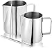 WUWEOT Bricco per il Latte in Acciaio Inox Nero da 350/600 ml Brocca in Schiuma di Latte Cappuccino con Bilance di Misurazione di Due Lati Caffè Latte Art Penna Caffè per Barista Cappuccino Espresso