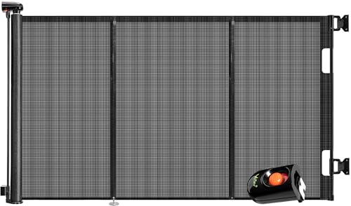 Ycozy Cancelletto per Bambini Scale 0-200 cm Cancelletto per Cani con Barra di Supporto, Retrattile Cancello Bambini Adatto per Scale Interni Esterni Corrido