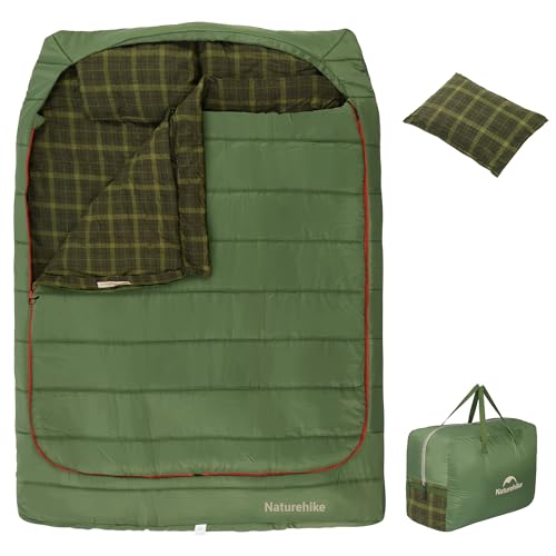 Sac de couchage double Naturehike adulte 2 personnes avec coussin flanelle