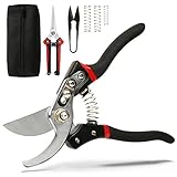Fingofa Pruning Shears, Professional Branch Garden Scissors Clippers Set, Bypass Gardening Hand...