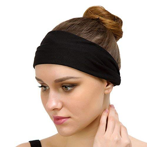 SA Style Along Elastic Bandana Headband Japanese Long Hair Dreads Head Wrap for Women (Black)-image-35