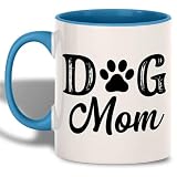 Dog Paw Print Lettering Mug, Dog Mom Ceramic Coffee Mug Gift for Pet Lover, Daily Morning Tea Cup with Animal Theme, Black Text Design, Dishwasher and Microwave Safe -  The Home Champs