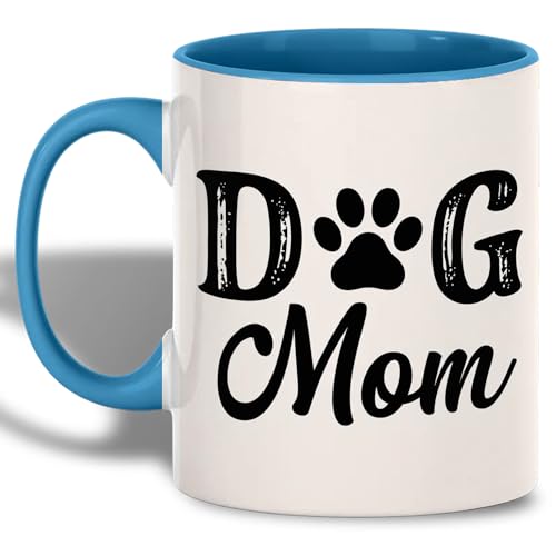 Dog Paw Print Lettering Mug, Dog Mom Ceramic Coffee Mug Gift for Pet Lover, Daily Morning Tea Cup with Animal Theme, Black Text Design, Dishwasher and Microwave Safe -  The Home Champs