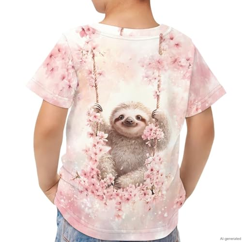 Image of WELLFLYHOM Kids Tshirts Girls Boys Short Sleeve Crewneck Tees Shirts Casual Sport Pullover Tops Size 3-16 Years