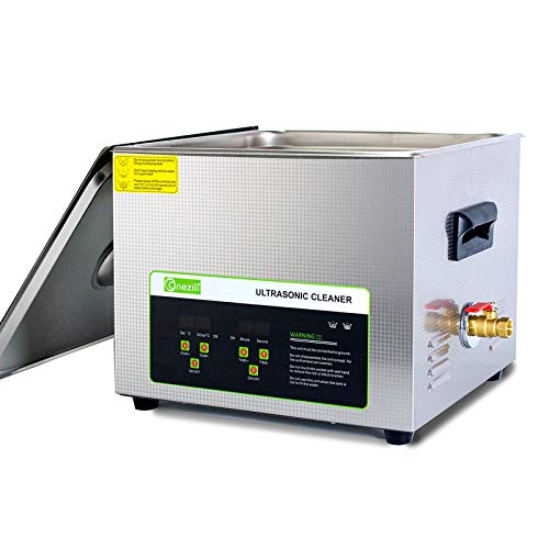 ONEZILI Ultrasonic Cleaner 15L, 360W Power Ultrasonic Parts Cleaner with Heater and Basket for Cleaning Carburetors Guns Bullets Brass Metal Parts, Professional Ultrasonic Bath Machine for Men