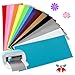 Produktbild 15 Bögen 14cm*30.5cm Smart Iron-On für Cricut Joy - 15 Farben Heat Transfer Vinyl, Plotterfolie Textil, Flexfolie Rollen für Kleidung Bügelfolie, T-Shirts & Mehr Stoffen, DIY Muster