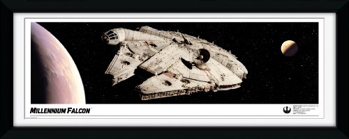 Star Wars Millennium Falcon poster encadré idéal pour salon et bureau de geek