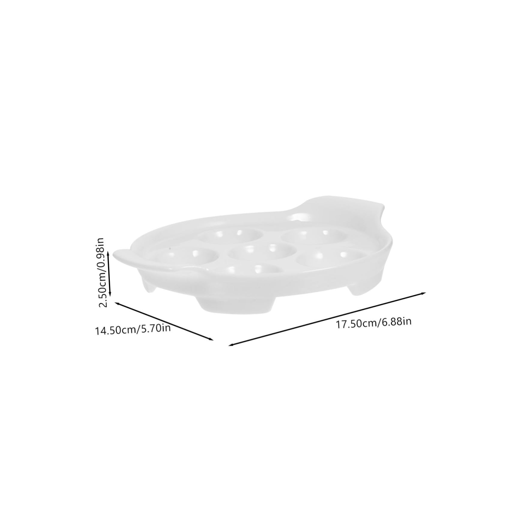 NUOBESTY Platos de Aperitivo de Cerámica Doble Oreja 18 Cm Porcelana Resistente Alta Temperatura para Caracoles Mariscos Cocina Hogar Pack 4 Unidades