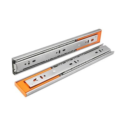 10インチ - 22インチ ステンレススチール製引き出しスライド ソフトクローズ引き出しトラック 3セクション引き出しレール キャビネットローラー 家具ハードウェア 静音スライド(18inch-45cm(Buffer))