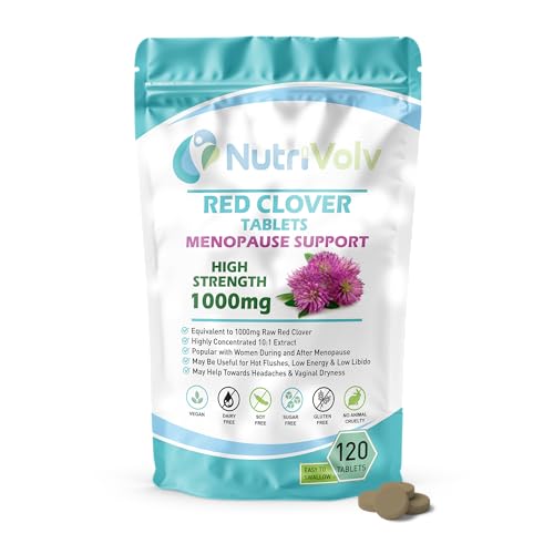 Red Clover 1000mg Menopause Hot Flushes Support Hormone Balance HRT - 120 Tablets