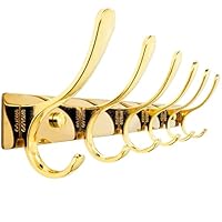 SKOLOO Coat Rack Wall Mounted - 6 Hooks, Heavy Duty, Stainless Steel, Metal Wall Coat Hanger, Sturdy Wall Hooks for Hanging Coat, Jacket, Clothes, Hat