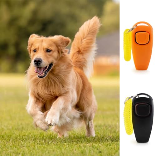 UYVPAER 2 Stück Hundepfeife Rütter Rückruf,Klicker Hund,Hundepfeife Rückruf,Hundepfeife Hochfrequenz Lautlos,Hundepfeifen-Armband,Profi Training Werkzeug Finger Klicker Mit Pfeife Für Hunde
