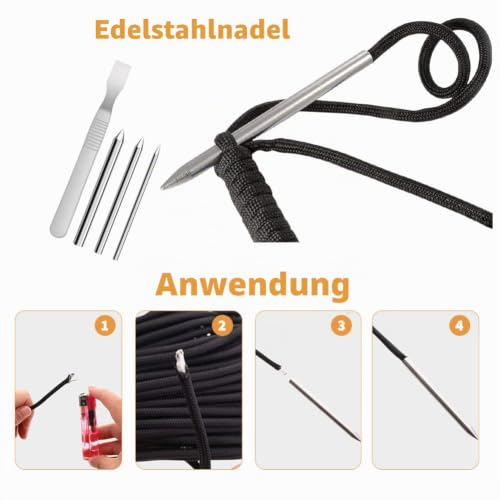 Paracord 4mm Seil Paracord 550, 26 Stück Nylonschnur für DIY Armband Lanyard Schlüsselbund Hundehalsband Hundeleine