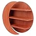Estante de Pared de 3 Niveles, Estante en Forma de Luna, Estante de Madera, Estante de Especias, Estante de Cocina, Soporte de Almacenamiento de Estante Flotante Redondo para Cocinas de Sala de Estar
