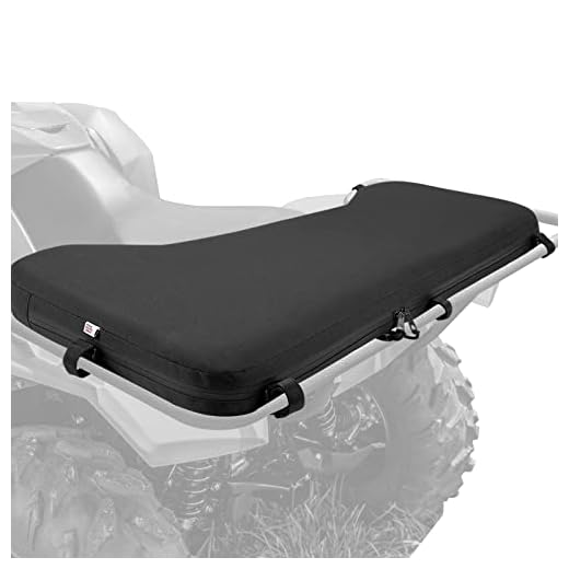 KEMIMOTO ATV Rack Pad, Four Wheeler Rack Seat Cushion for Passenger Compatible with Fourtrax Foreman Rancher Kawasaki Brute Force Recon, Black