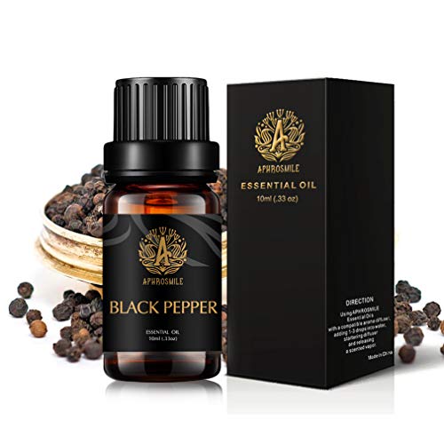 Aphrosmile Black Pepper Essential Oil - 100% Pure Black Pepper Oil, Organic Therapeutic-Grade Aromatherapy Essential Oil 10mL/0.33oz