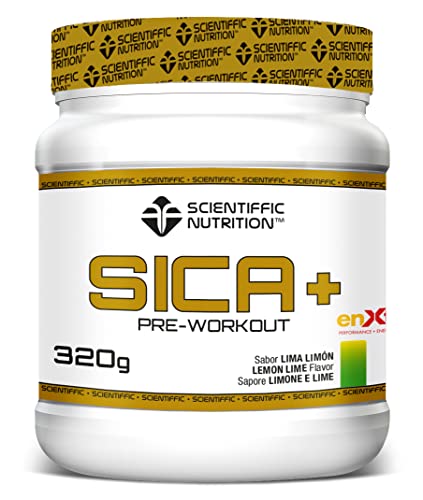 Scientiffic Nutrition - SICA+, Preworkout, Aumenta el Rendimiento y la Energía, Pre Entrenamiento, Contiene Citrulina de Malato - 320g, Sabor Lima Limón