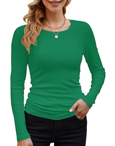 DUOEASE Langarmshirt Damen Rundhal Pullover Elegant Langarm Oberteile...