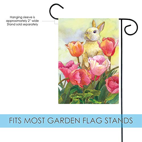 Toland Home Garden 112468 Bunny Tulip Easter Flag 12X18 Inch Double Sided Easter Garden Flag For Outdoor House Flag Yard Decoration #TOP2