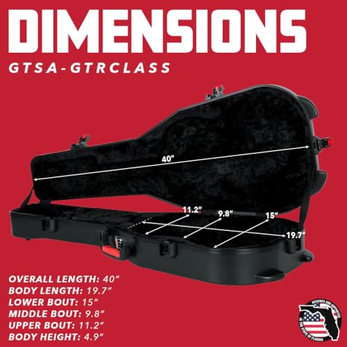 Image of Gator Cases Molded Flight Case for Classical Style Acoustic Guitars with TSA Approved Locking Latch, (GTSA-GTRCLASS)