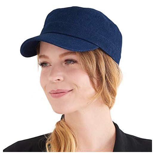 CHARM Gorra Militar Algodón Hombre - Gorro Militares Verano Mujer Sombrero Invierno Denim