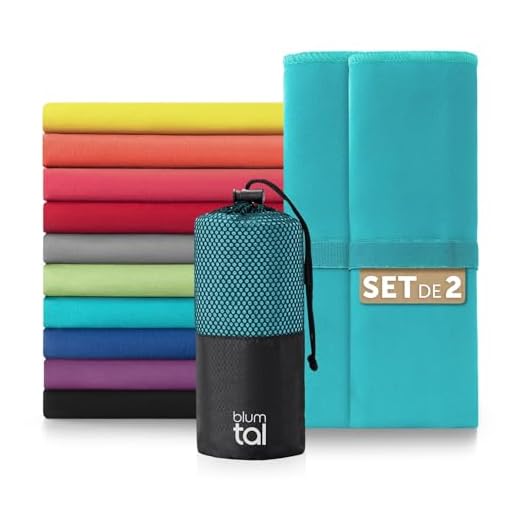 Blumtal toalla microfibra 80x40 cm en set de 2 - toallas gimnasio de microfibra de secado rápido - toalla gym - toalla para gimnasio - toalla microfibra gimnasio - toalla microfibra pequeña - turquesa