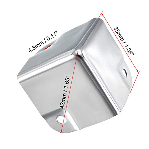 Image of uxcell Metal Box Corner Protectors Box Edge Guard Protector 35x35x35mm Silver Tone 4pcs for Table Corners and Desk Corners