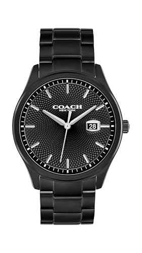 Image of COACH Men's Oliver 3H Quartz Watch, 41mm Case Size, Stainless Steel Bracelet, Date Display, Classic for Every Day - Gift for Him