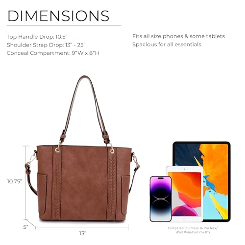 Image of JESSIE & JAMES | Austin Whipstitching Concealed Carry Tote Bag with Lock and Key, Top Handle CCW Purse | Whipstitching, Concealed Carry, with Lock and Key, Top Handle, CCW