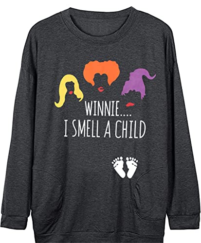 Halloween Pregnancy Shirt Maternity Halloween Raglan Long Sleeve Tee Funny Cute Smell A Child Pregnant Leopard Print Tops #TOP3