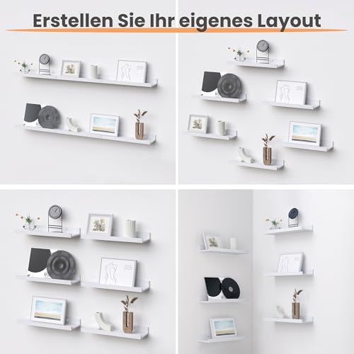 upsimples Floating Shelves for Wall, 3pack Modern White Shelves for Room Decor 40CM,Wall Mounted Storage Shelf for Bathroom, Bedroom, Living Room, Kitchen - Cosy Home Interiors upsimples Floating Shelves for Wall, 3pack Modern White Shelves for Room Decor 40CM,Wall Mounted Storage Shelf for Bathroom, Bedroom, Living Room, Kitchen - Image 7