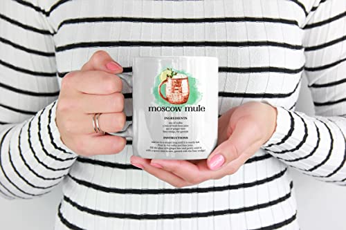 Moscow Mule Cocktail Art & Drink Recipe, Bartender Coffee & Tea Mug (15oz) miniatura 2