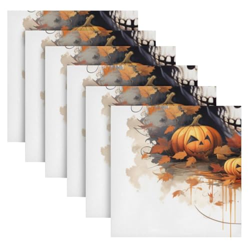 Servilletas de Tela de Halloween 20x20 pulg Set x6 miniatura 2
