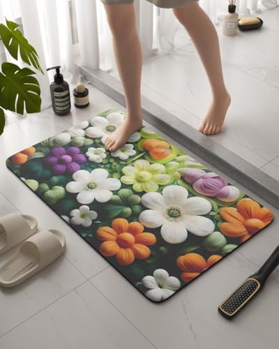Image of SKVM Water Absorbent mat for Bathroom Kitchen Floor Door Entrance Anti Slip Floor Foot Anti Skid Bathroom Shower mat (Design 13)