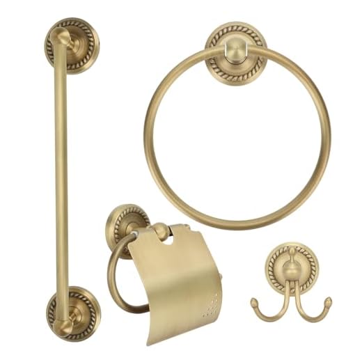 Conjunto de porta-toalhas, organizador de toalha retrô de cobre, toalheiro de montagem DIY para cozinha, banheiro, toalhas de mão