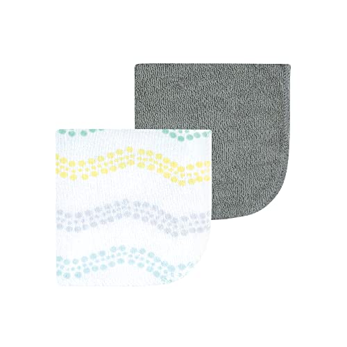 Image of Luvable Friends Unisex Baby Cotton Rich Washcloths, Boy Basic Elephant, One Size