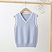 Boys' V-Neck Sweater Vest for Teens Girls 2025 Fall Fashion Knitted Sleeveless V Neck Tops (Light Blue #1, 7-8 Years)