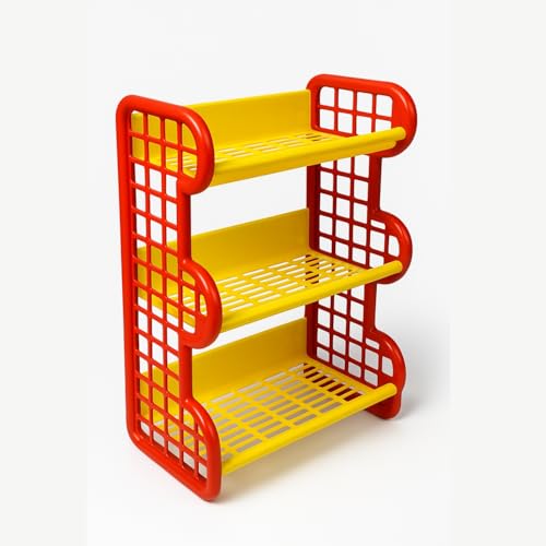 Image of Multipurpose 3-Layer Plastic Storage Compact Kitchen Organizer Combines Dish Rack Washing Basket Space-Saving Design Ideal for Kitchens Home Bathroom Yellow