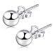 Jane Stone Sterling Silver Stud Earrings S925 Round Ball 6mm Earring Fashion Jewelry for Women Girls