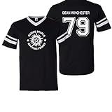 Adult Supernatural Dean Winchester 79 2-SIded Jersey (Small, Black)