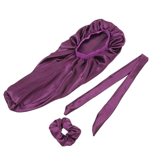 Bonnet de nuit satin OUNONA pour cheveux longs | Lot de 3 taille unique