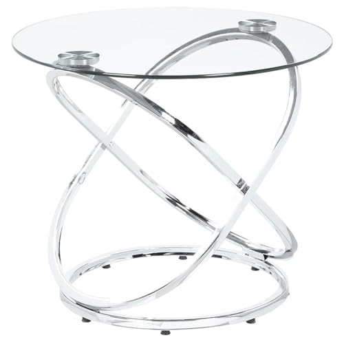Pemberly Row PR-4753-2751856 Contemporary 3-Piece Metal Occasional Set Chrome And Clear thumb #5