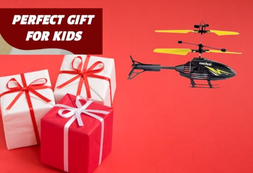 Image of Toy Plastic Helicopter Remote Control Helifor 6 + Years Boys Indoor and Outdoor Helicopter, Palm Sensing Helicopteer with led Lights (Pack of 1)