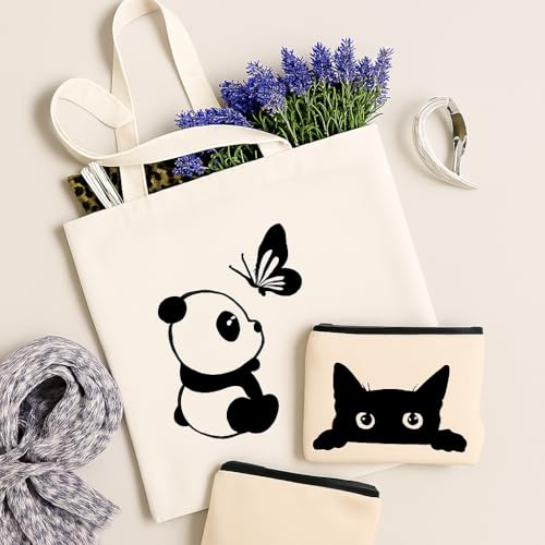 Image of Eco-Friendly Cotton Canvas Tote Bag for Women | Reusable Shopping & Daily Shoulder Bag with Free Pouch - Large Capacity Handbag