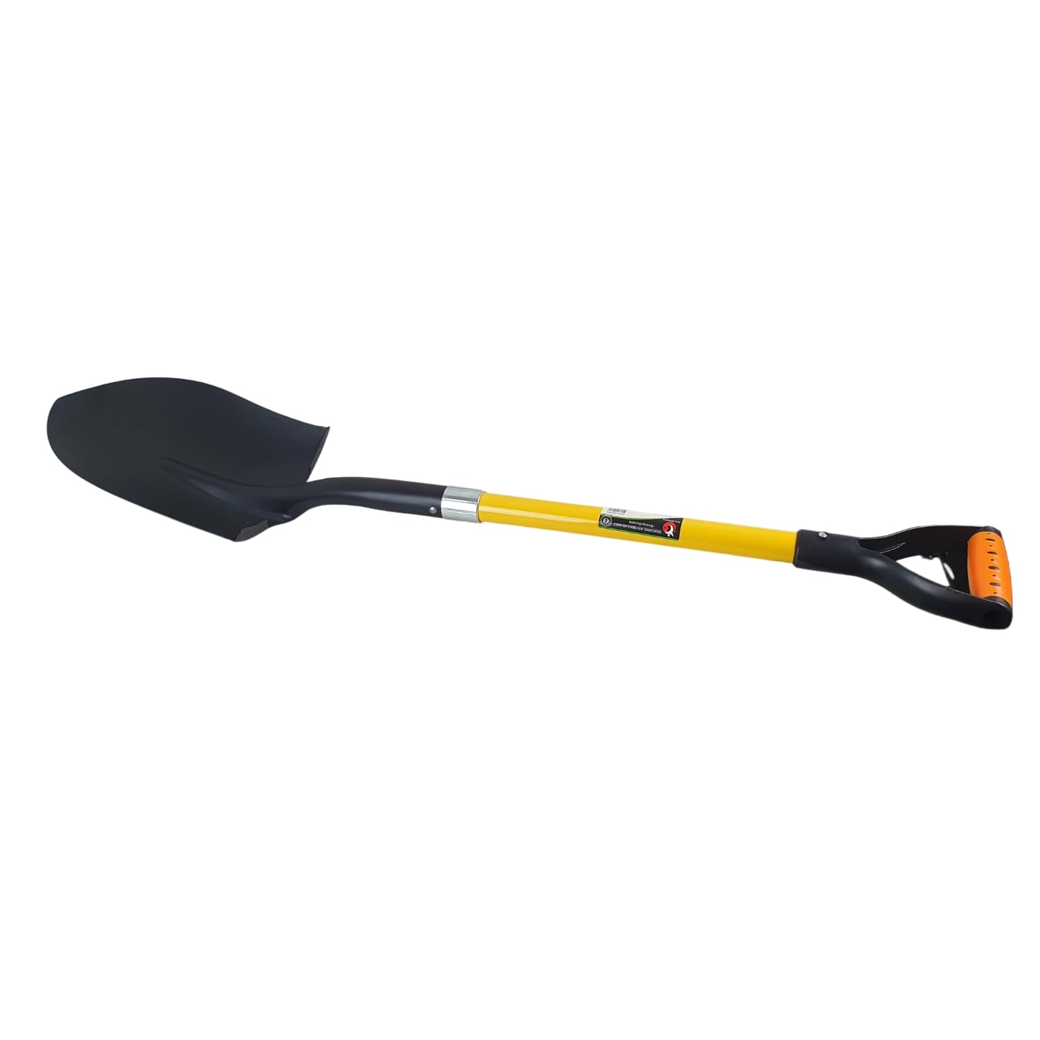 OptiProducts® Heavy Duty Fibreglass handle Round Pointed Digging Shovel, Gardening, Digging, Builders Shovel, DGrip Strong handle Light Weight