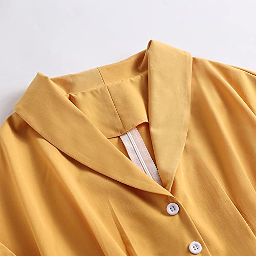 Image of Women 1950s Vintage Short Sleeve Peter Pan Collar Retro Swing A Line Midi Summer Dress Cocktail Party Evening Prom Gown