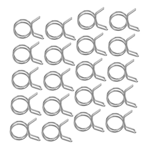 BELLIFFY 120pcs Double Hose Clamps Small Hose Clamp Fuel Line Clamp Spring Hose Clamp Spring Clip Black Hose Air Hose Water Clips Fuel Hose Line Clip Double Wire Hose Clamp Stainless Steel