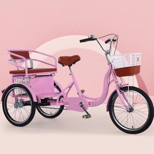 Triciclo de 3 Ruedas con Asiento Grande Rosa miniatura 1