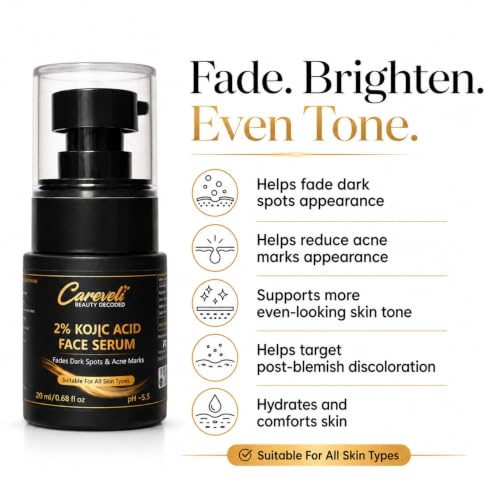 Image of 2% Kojic Acid Face Serum with 2% Alpha Arbutin, 4% Niacinamide, 2% Tranexamic Acid, 1% Licorice Extract, <1% Hyaluronic Acid & 0.5% Madecassoside | Face Serum for Dark Spots Appearance, Acne Marks, Pigmentation, Uneven Skin Tone & Glow | Lightweight & Non-Sticky (20 ml)